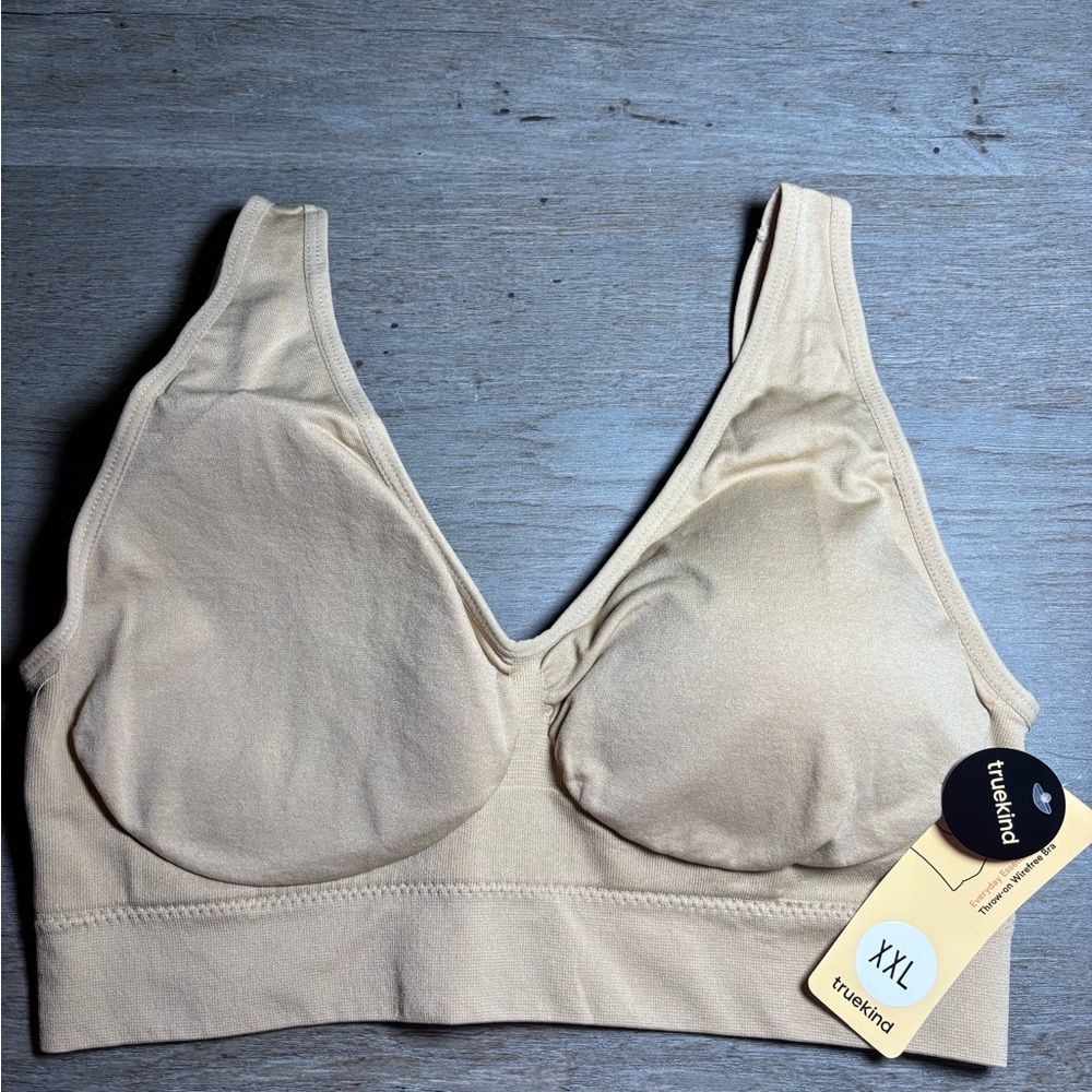 Truekind throw-on wire free bra